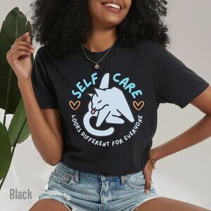Funny Self Care Cat Shirt, Mental Health Gift, Self Care Shirt